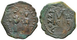 HERACLIUS, with HERACLIUS CONSTANTINE (610-641). Follis. Contemporary imitation of Constantinople. Dated RY 12 (620/1).
Obv: Heraclius and Heraclius ...