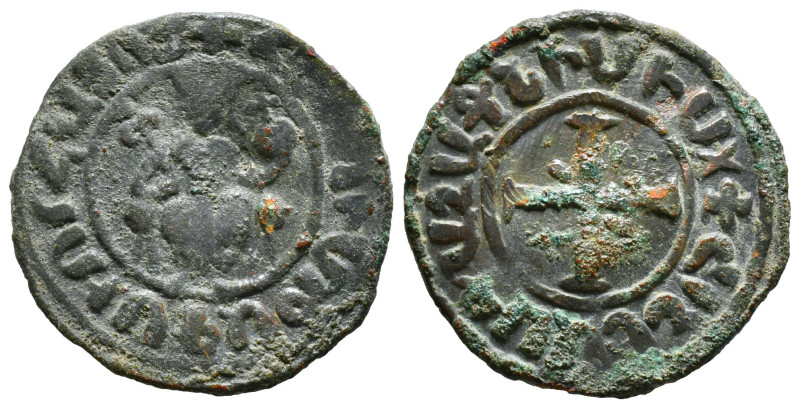 Medieval Coin AE Bronze. Weight : 7,20gr