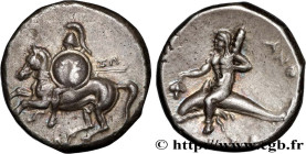 CALABRIA - TARAS
Type : Nomos ou didrachme 
Date : c. 272 AC. 
Mint name / Town : Tarente, Calabre 
Metal : silver 
Diameter : 19,5  mm
Orientation di...