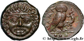 SICILY - KAMARINA
Type : Tetras 
Date : c. 420-410 AC. 
Mint name / Town : Camarina, Sicile 
Metal : copper 
Diameter : 15,5  mm
Orientation dies : 3 ...