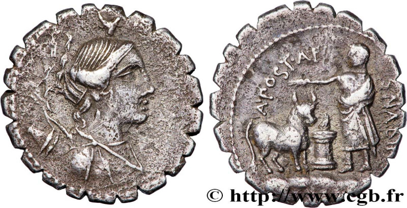 POSTUMIA
Type : Denier serratus 
Date : 81 AC. 
Mint name / Town : Rome 
Metal :...