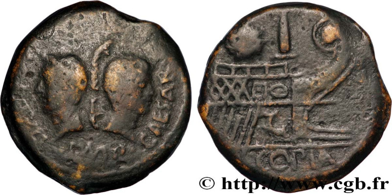 LUGDUNUM - LYON - JULIUS CAESAR and OCTAVIAN
Type : Dupondius 
Date : c. 36 AC. ...