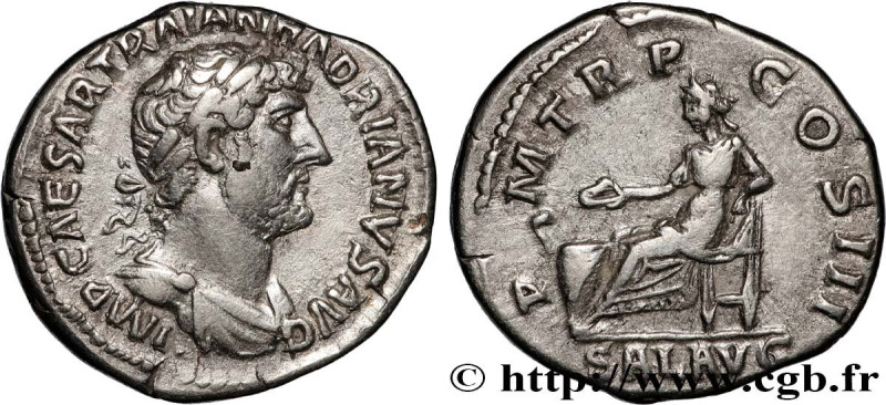 HADRIAN
Type : Denier 
Date : 123 
Mint name / Town : Rome 
Metal : silver 
Mill...