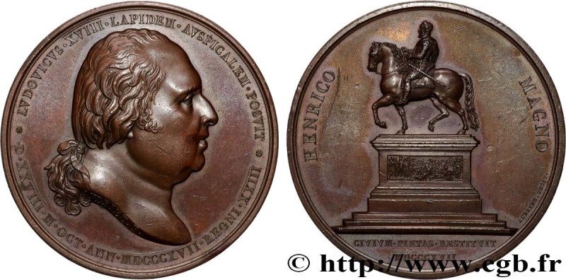 LOUIS XVIII
Type : Médaille, Statue équestre d’Henri IV 
Date : 1817 
Metal : co...