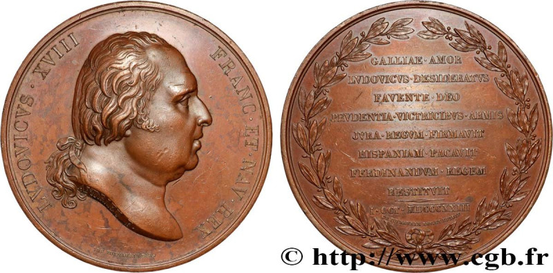 LOUIS XVIII
Type : Médaille, Restauration du trône d’Espagne 
Date : 1823 
Metal...