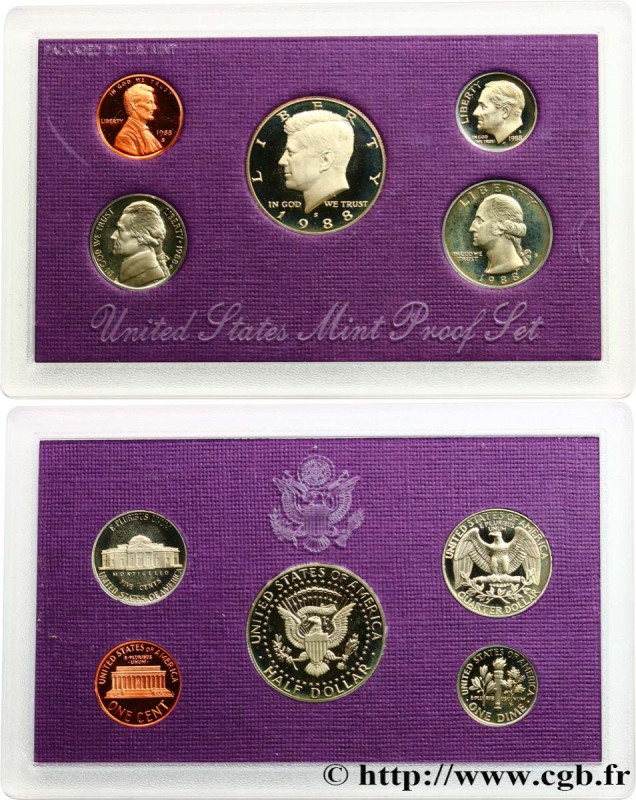 UNITED STATES OF AMERICA
Type : Série Proof 5 monnaies 
Date : 1988 
Mint name /...