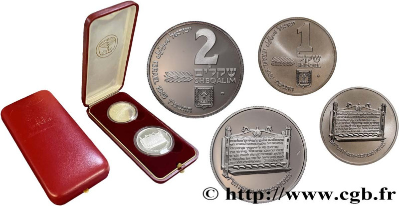 ISRAEL
Type : Coffret Proof et BU de deux monnaies 
Date : 1985 
Metal : silver ...