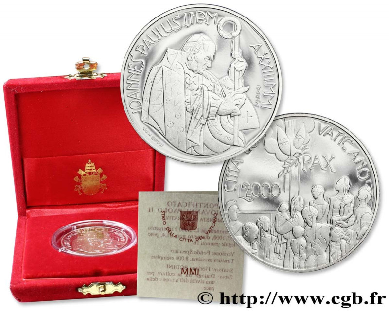 VATICAN AND PAPAL STATES
Type : 2000 Lire Proof Jean-Paul II “dialogue et paix” ...