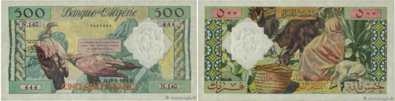 Country : ALGERIA 
Face Value : 500 Francs Numéro spécial 
Date : 19 février 195...