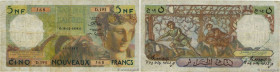 Country : ALGERIA 
Face Value : 5 Nouveaux Francs 
Date : 18 décembre 1959 
Period/Province/Bank : Banque de l'Algérie 
Catalogue reference : P.118a 
...