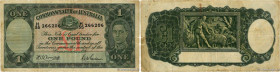 Country : AUSTRALIA 
Face Value : 1 Pound 
Date : (1942) 
Period/Province/Bank : Commonwealth Bank of Australia 
Catalogue reference : P.26b 
Alphabet...