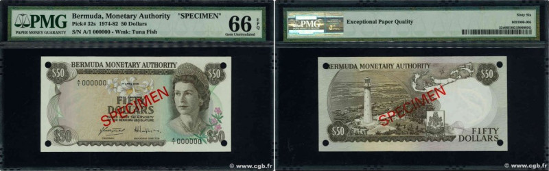 Country : BERMUDA 
Face Value : 50 Dollars Spécimen 
Date : 01 avril 1978 
Perio...