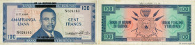 Country : BURUNDI 
Face Value : 100 Francs 
Date : 01 juillet 1966 
Period/Province/Bank : Banque de la République du Burundi 
Catalogue reference : P...