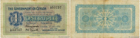 Country : CEYLON 
Face Value : 1 Rupee 
Date : 09 juillet 1931 
Period/Province/Bank : The Government of Ceylon 
Catalogue reference : P.16b 
Alphabet...
