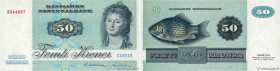 Country : DENMARK 
Face Value : 50 Kroner 
Date : 1985 
Period/Province/Bank : Danmarks Nationalbank 
Catalogue reference : P.50g 
Alphabet - signatur...