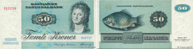 Country : DENMARK 
Face Value : 50 Kroner 
Date : 1997 
Period/Province/Bank : Danmarks Nationalbank 
Catalogue reference : P.50n 
Alphabet - signatur...