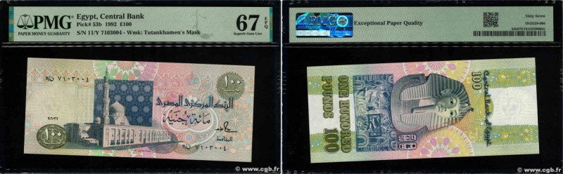 Country : EGYPT 
Face Value : 100 Pounds 
Date : 1992 
Period/Province/Bank : Ce...