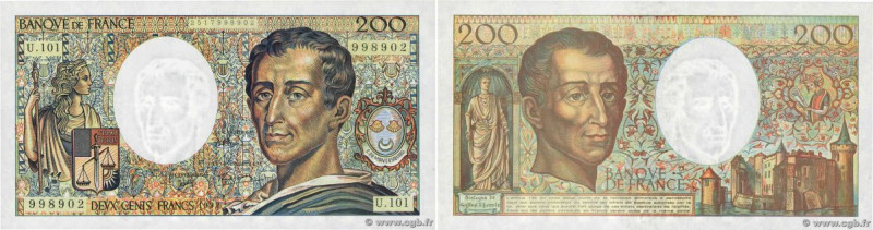 Country : FRANCE 
Face Value : 200 Francs MONTESQUIEU alphabet 101 
Date : 1992 ...