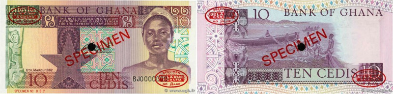 Country : GHANA 
Face Value : 10 Cedis Spécimen 
Date : 06 mars 1982 
Period/Pro...