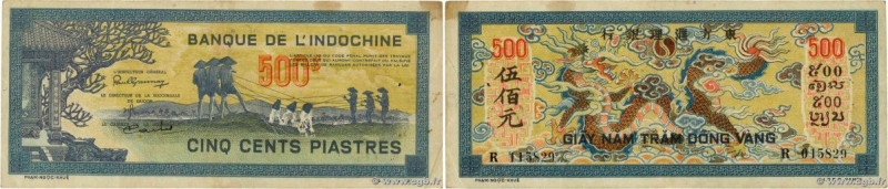 Country : FRENCH INDOCHINA 
Face Value : 500 Piastres bleu 
Date : (1944-1945) 
...