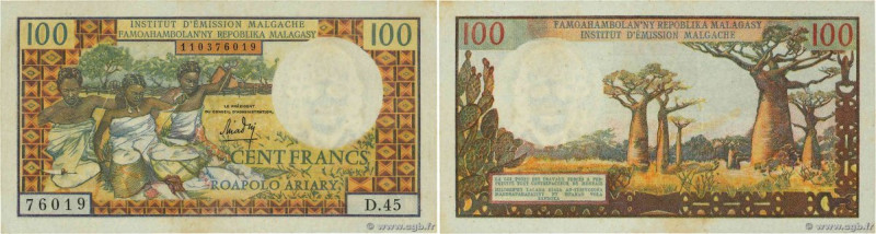 Country : MADAGASCAR 
Face Value : 100 Francs - 20 Ariary 
Date : (1966) 
Period...