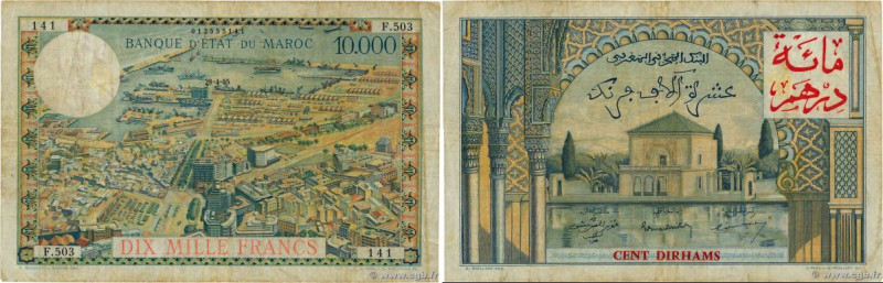 Country : MOROCCO 
Face Value : 100 Dirhams sur 10000 Francs 
Date : 28 avril 19...