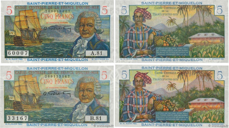 Country : SAINT PIERRE AND MIQUELON 
Face Value : 5 Francs Bougainville Lot 
Dat...