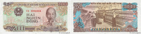 Country : VIETNAM 
Face Value : 2000 Dong Numéro spécial 
Date : 1988 
Period/Province/Bank : State Bank of Viet Nam 
Catalogue reference : P.107e 
Al...