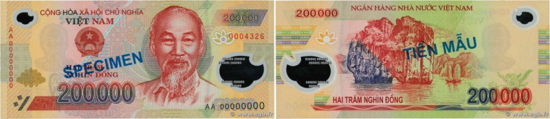 Country : VIETNAM 
Face Value : 200000 Dong Spécimen 
Date : (2006-2022) 
Period...