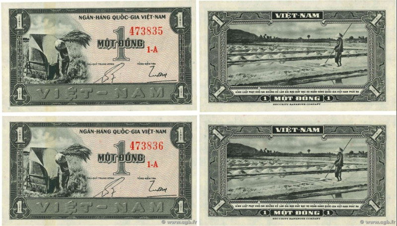 Country : SOUTH VIETNAM 
Face Value : 1 Dong Consécutifs 
Date : (1955) 
Period/...