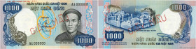 Country : SOUTH VIETNAM 
Face Value : 1000 Dong Spécimen 
Date : (1975) 
Period/Province/Bank : National Bank of Viet Nam 
Catalogue reference : P.34A...