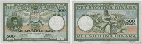Country : YUGOSLAVIA 
Face Value : 500 Dinara 
Date : 06 septembre 1935 
Period/Province/Bank : Banque Nationale, Royaume de Yougoslavie 
Catalogue re...