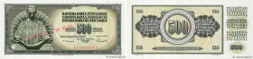 Country : YUGOSLAVIA 
Face Value : 500 Dinara Spécimen 
Date : 16 mai 1986 
Period/Province/Bank : Banque Nationale 
Catalogue reference : P.91cs 
Alp...