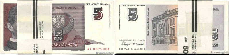 Country : YUGOSLAVIA 
Face Value : 5 Novih Dinara Liasse 
Date : 03 mars 1994 
P...