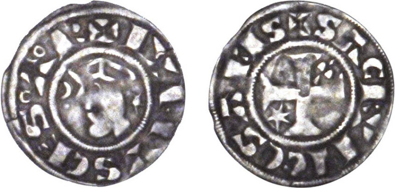 BERRI
Comté de Sancerre, anonymes (vers 1230-60) : Denier d'argent
 - TTB 30 (...