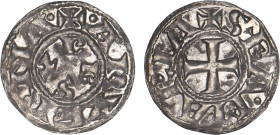 AUVERGNE
Évêché de Clermont, anonymes : Grand denier d'argent
 - SUP 50 (SUP-)
Très Rare !!


B 377v, P 49-9v, DF 825
CLERMONT-FERRAND - ARGENT...