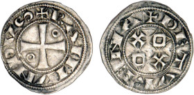 LIMOUSIN
Vicomté de Turenne, de Raymond Ier à Raymond V (1091-1245) : Denier d'argent, var. croix cantonnée de 2 annelets en 2 & 3
 - TTB 45 (TTB++)...