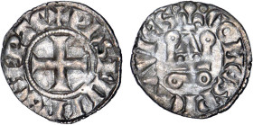 POITOU, comté
Philippe de France (1311-1316) : Denier tournois
 - TTB 45 (TTB++)
Rare surtout en l'état !


B 433, DF 935, P 55-15
 - ARGENT - ...