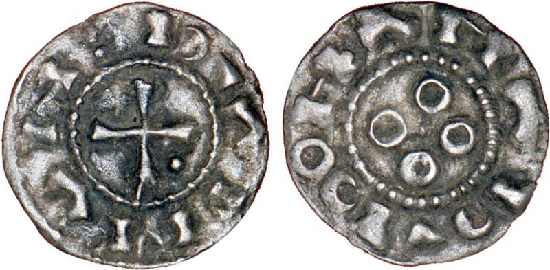 LANGUEDOC
Vicomté de Narbonne, Raimond 1er (966-1023) : Denier d'argent
 - TTB...