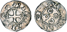 LANGUEDOC
Vicomté de Narbonne, Raymond-Béranger (1023-1067) : Denier d'argent
 - TTB 40 (TTB+)
Très Rare !!


B 736, DF 1537, P 82-8
NARBONNE -...