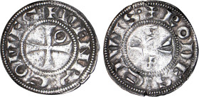LANGUEDOC
Comté de Rodez, Henri II (1274-1302) : Denier d'argent, var. légende R/: à 6h & point final
 - TTB 30 (TTB-)
Très Rare !!


B 769v, DF...