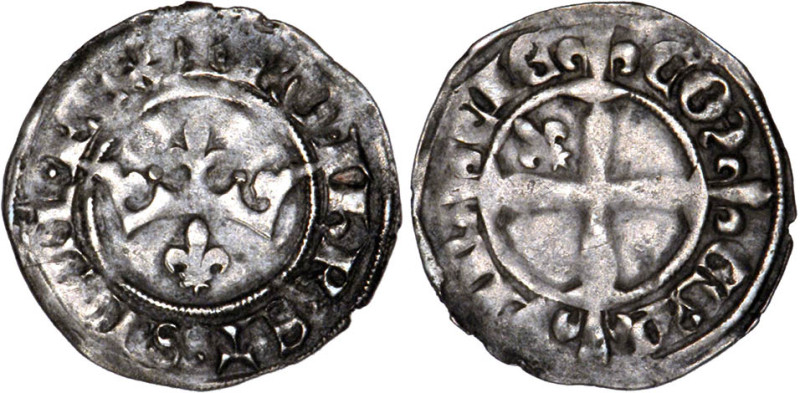 PROVENCE
Comté, Robert d'Anjou (1309-1343) : Double denier de billon
 - TTB 35...