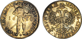 FRANCHE-COMTÉ
Ville de Besançon, Charles-Quint : Daldre (écu) d'argent
1664 - TTB 40 (TTB+)
Assez Rare ! - a été doré


B 1285, DF 3075, P 124-5...