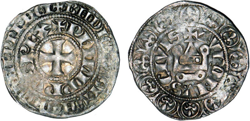 PHILIPPE IV le Bel (1285-1314)
Maille blanche
 - TTB 35 (TTB)
Var. TVRONU.S. ...