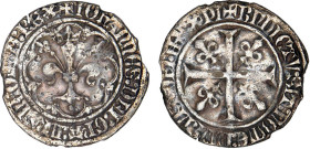 JEAN II le Bon (1350-1364)
Gros à la fleur de lis, dit "Patte d'oie", 1re émission
 - TTB 30 (TTB-)
nettoyé


D 304
 - BILLON - 2,61g
 -------...