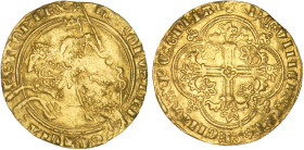 CHARLES V le Sage (1364-1380)
Franc à cheval du Dauphiné
 - TTB 35 (TTB)
Rarissime !!!


D 359, Fr# 285v
 - OR - 3,75g
 ----------------------...