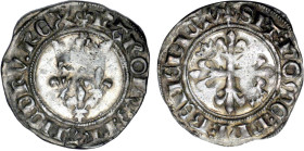 CHARLES VI le Bien aimé (1380-1422)
Gros dit "florette", 3e émission
 - TTB 40 (TTB+)
Paris - Rare !
Point 17e au revers.

D 387b
PARIS - BILLO...