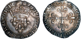 LOUIS XI le Prudent (1461-1483)
Gros de Roi
 - TTB 40 (TTB+)
Trèfle : Lyon - Rare !, griffures


D 548, GR1 34
LYON - ARGENT - 3,29g
 --------...