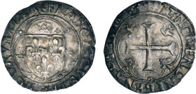 FRANÇOIS Ier (1515-1547)
Grand blanc à la couronne, 1er type, var. polylobes cantonnés
 - TTB 40 (TTB+)
Pt et ° 12e : Lyon - Très Rare !!


D 83...
