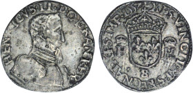 HENRI II (1547-1559)
1/2 teston 2e type, tête nue
1557 B - TTB 35 (TTB)
Faux d'époque - Rare !


D 984, GR1 365
ROUEN - ARGENT - 4,19g
 ------...